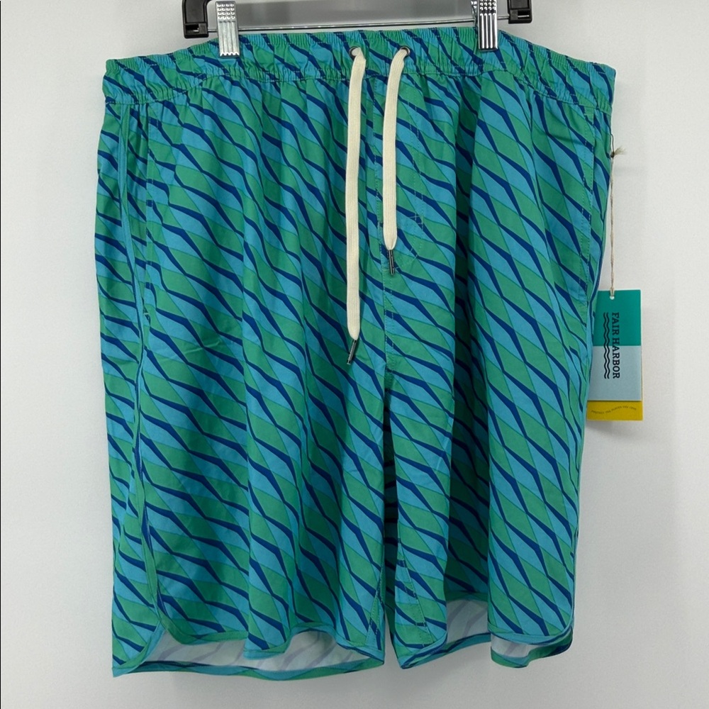 NEW- Fair Harbor Bungalow Short swim trunks‎ green seabay